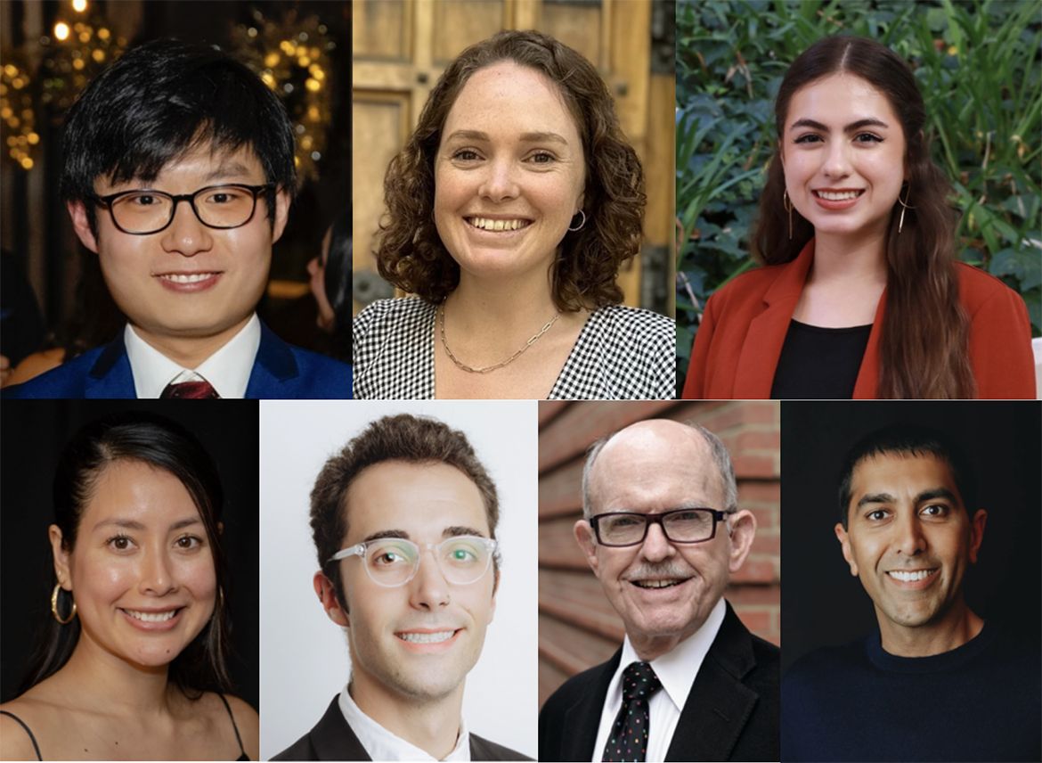 Top row L-R: Jiaming Ding, Sarah French and Christina Rivera. Bottom row L-R: Arismel Tena Meza, Dominick Witkowski, Ken Houk and Neil Garg