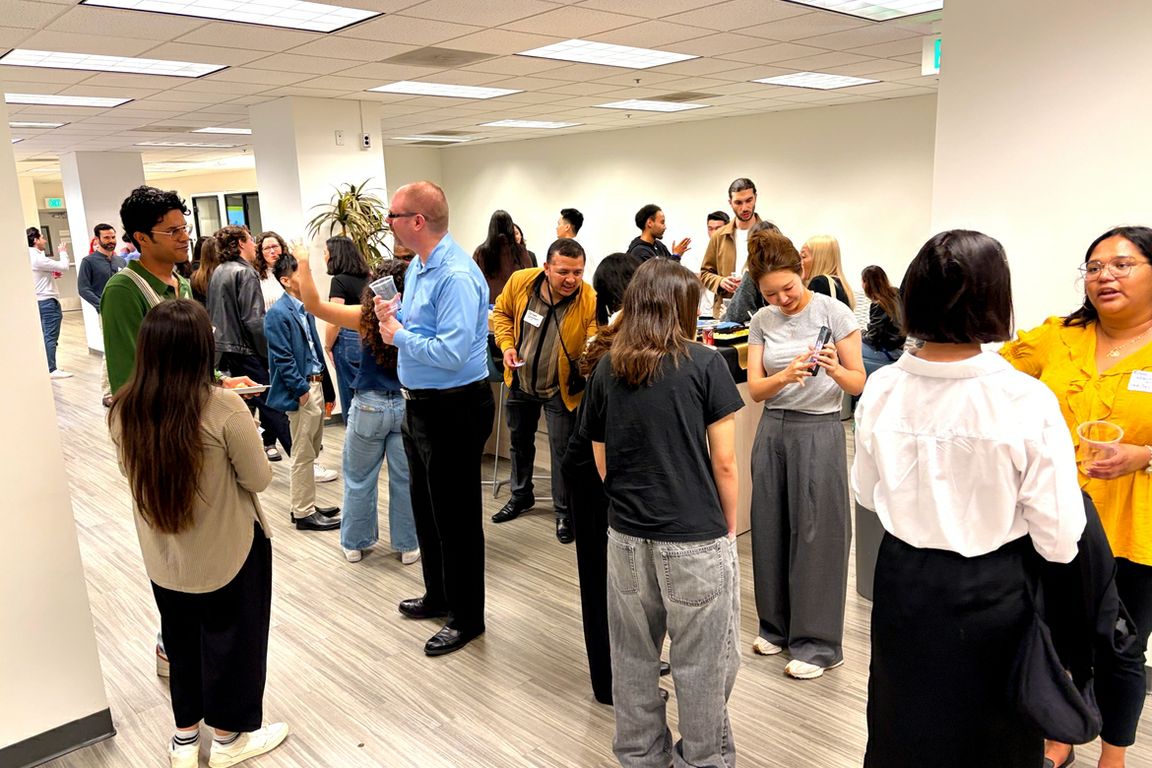 Students mingle and network at a Bruin Network Program event held at the UCLA Career Center.
