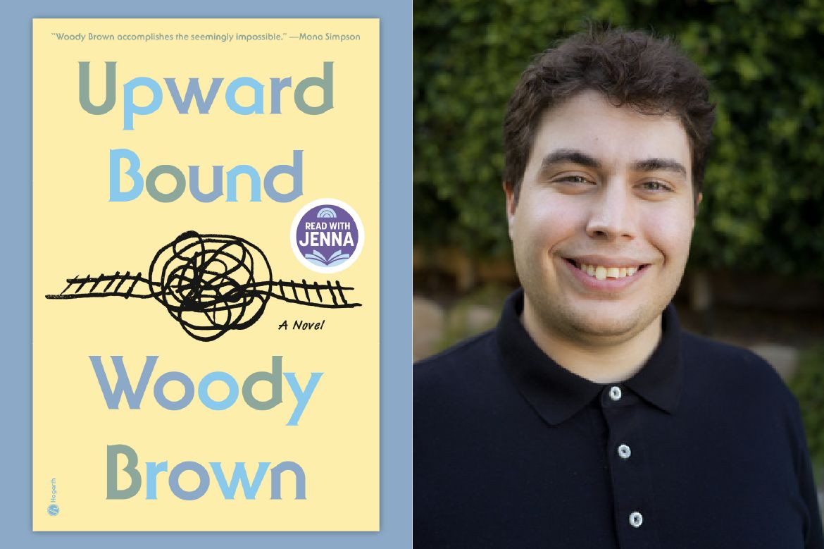 A composite photo shows the cover of Woody Brown's book alongside a portrait of him smiling in a blue polo shirt. 