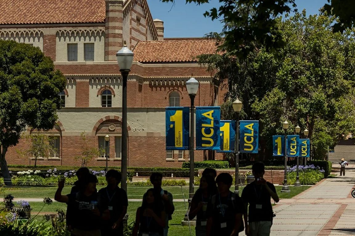 People walk around UCLA on Thursday, July 10, 2025 in Westwood, CA.