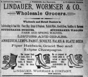 Ad in January 4, 1890 edition of the Deming Headlight
