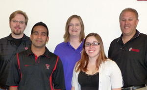 Texas Tech team (l. to r.): Bryan Kahler, Steve Mani, Courtney Pinnel, Kaydee McMennamy, Tim Dallas