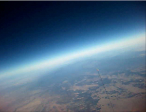 Curve of the earth from balloon camera above central New Mexico