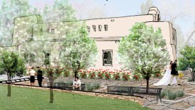 An artist's rendition of the Chapel Garden.