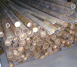 Stacked bamboo in the lab of one of Ross's collaborators.