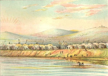 Plate 53 – “Riccaree Village” – George Catlin Plate 53 – “Riccaree Village” – George Catlin