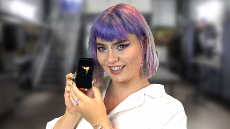 Ring holds synthesized tears product