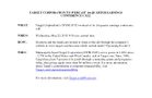 Target Corporation to Webcast 1st Quarter Earnings Conference Call Target Corporation to Webcast 1st Quarter Earnings Conference Call