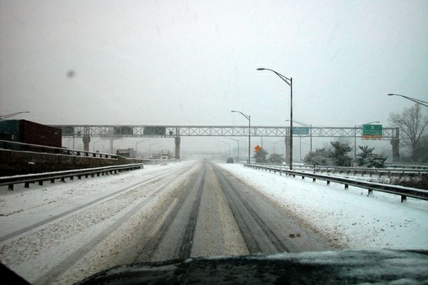 snowy highway