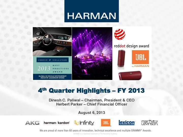 4th Quarter Highlights – FY 2013