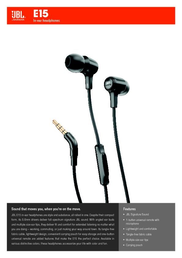 JBL E15_Spec Sheet