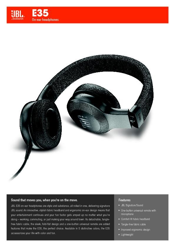 JBL E35_Spec Sheet EN