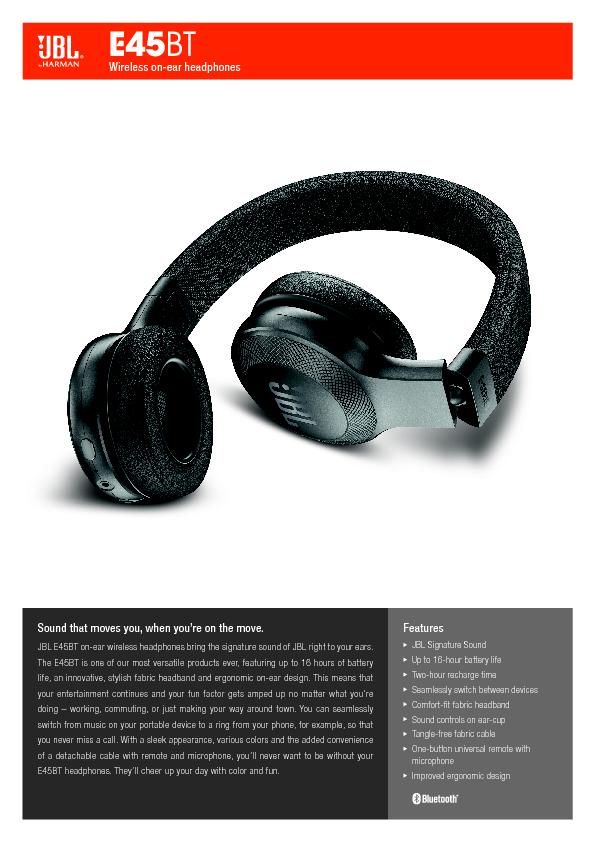 JBL E45BT_Spec Sheet EN