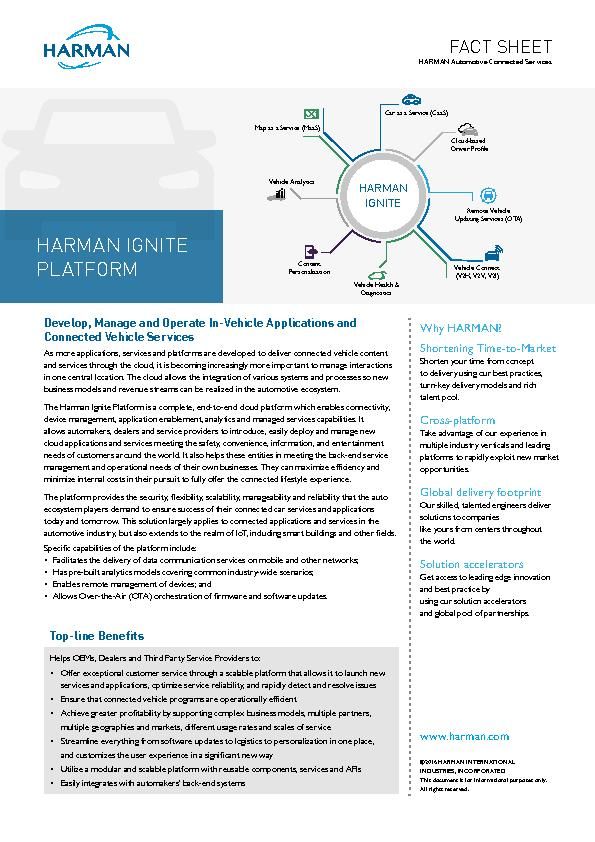 HARMAN - Ignite Platform - DataSheet