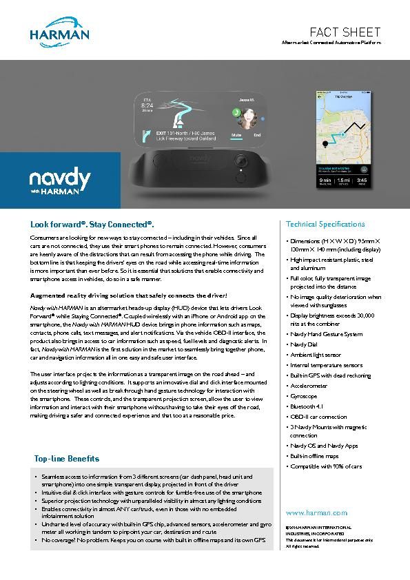 Navdy with HARMAN - Fact Sheet