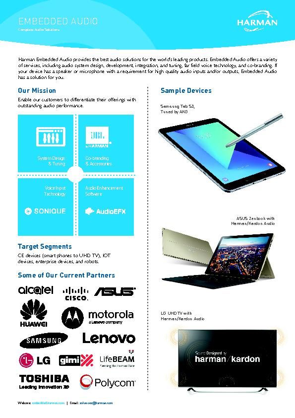 Harman Embedded Audio factsheet