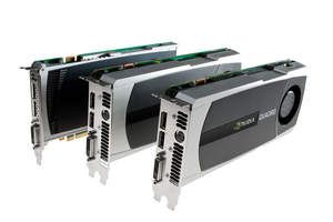 NVIDIA Quadro 4000, Quadro 5000, & Quadro 6000 (L to R)
