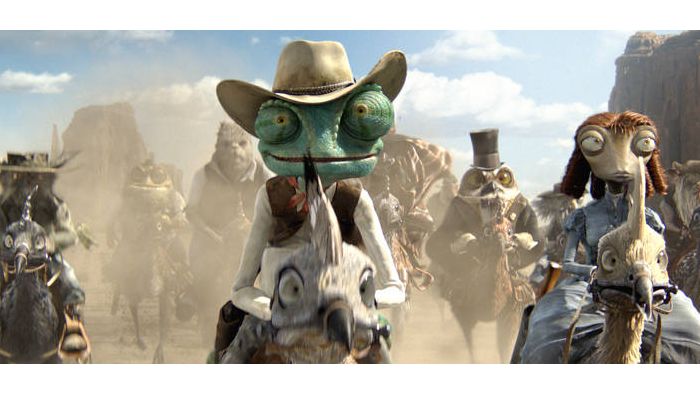 Center to right, foreground: Rango (Johnny Depp) and Beans (Isla Fisher) in RANGO,
from Paramount Pictures and Nickelodeon Movies.
Photo credit: Courtesy of Paramount Pictures
(C) 2011 Paramount Pictures. All Rights Reserved.
