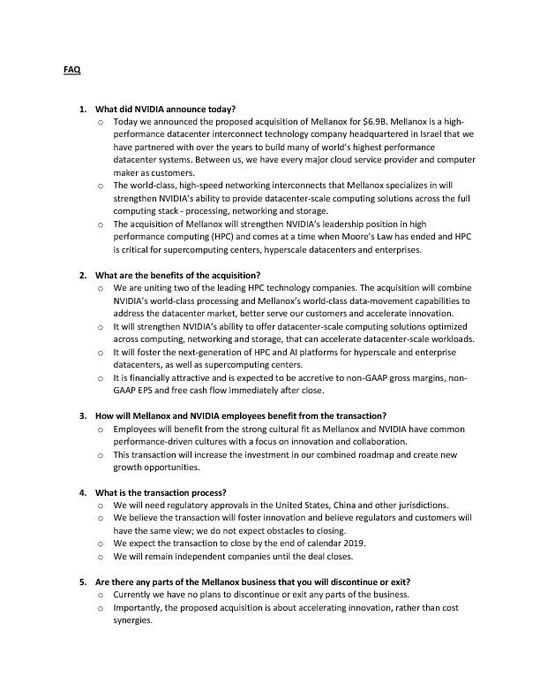 NVIDIA to acquire Mellanox: FAQ