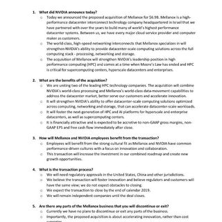 NVIDIA to acquire Mellanox: FAQ