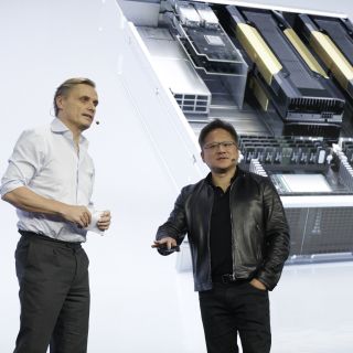 Ericsson's Fredrik Jejdling and NVIDIA's Jensen Huang