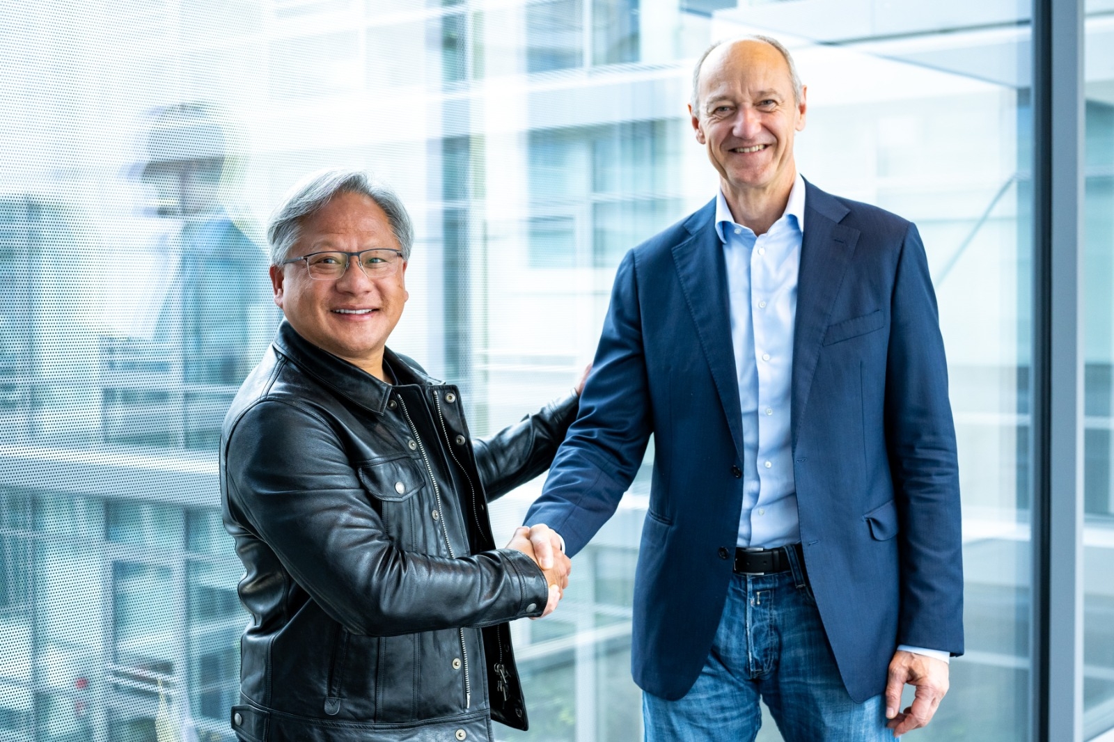 NVIDIA Founder and CEO Jensen Huang and Siemens CEO Roland Busch