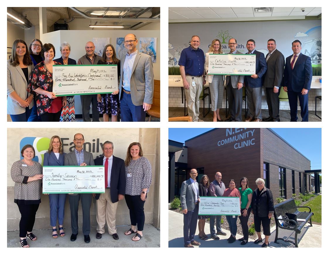 Associated Bank contributes 100,000 investment each to four nonprofits