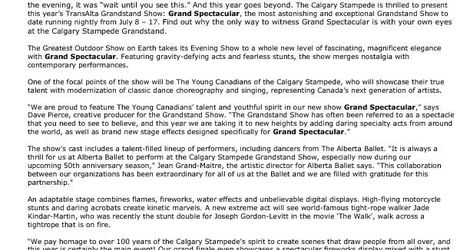 Grand Spectacular Media Release