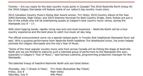 Nashville North 2016 Lineup