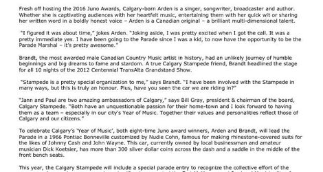 2016 Parade Marshal Announcement