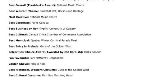 2016 Parade Award Winners