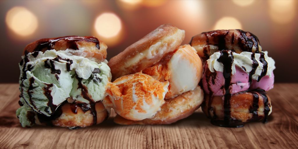 Hot Icecream Donut Sandwhiches