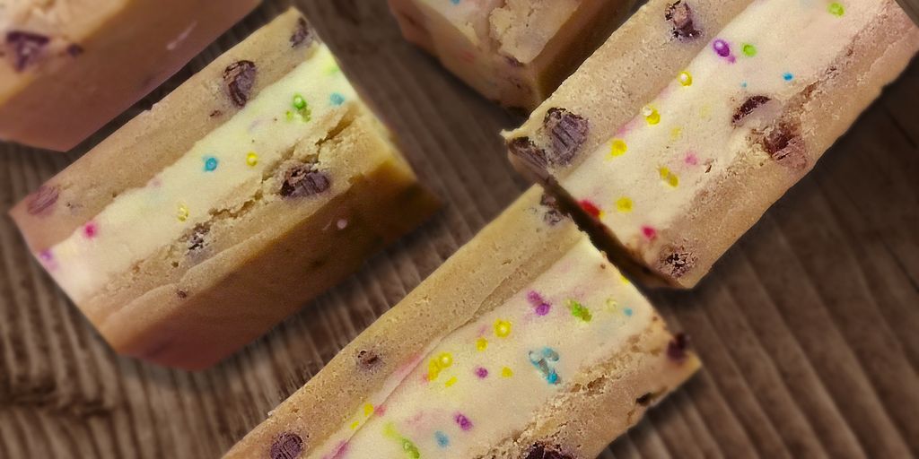 Icecream cookie dough sandwhiches