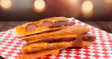 Foot-long Hotdog Grilled Cheese
