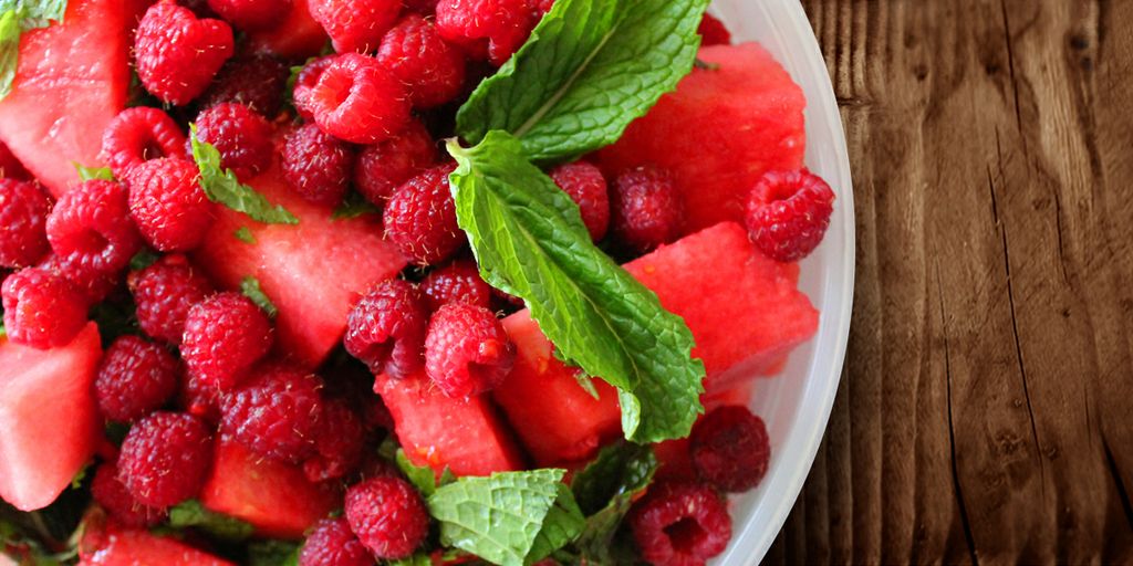Watermelon and Rasberry Salad