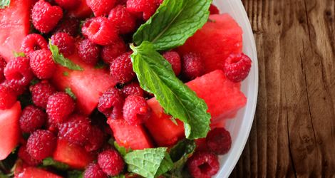 Watermelon and Rasberry Salad