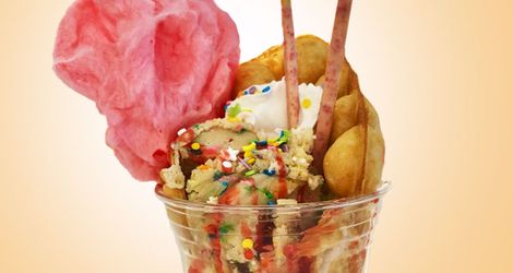 Bubble Waffle Cookie Dough Cup