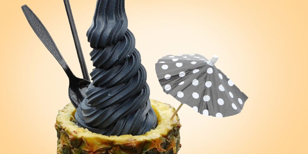 Charcoal Ice Cream Pineapple
