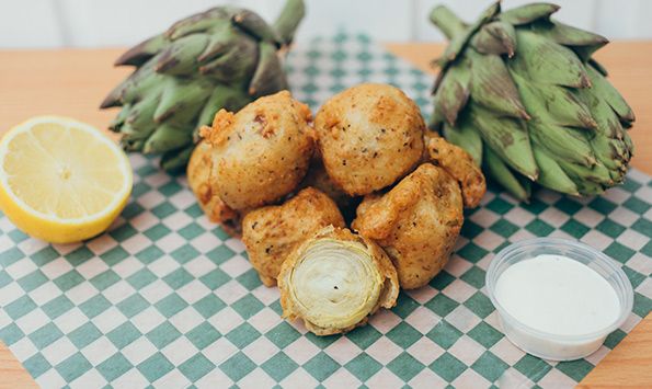Deep fried Artichoke Hearts