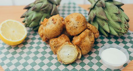 Deep fried Artichoke Hearts