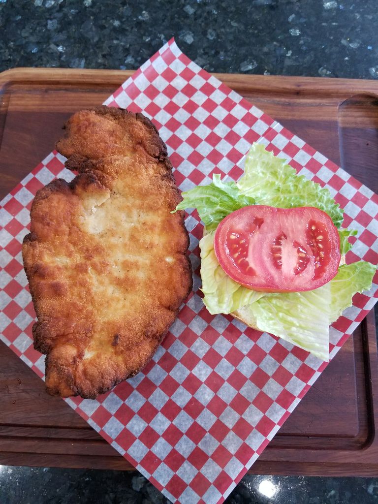 pork tenderloin on a bun