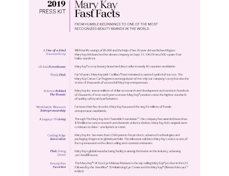 2019_PRESSKIT_FastFacts 2019_PRESSKIT_FastFacts