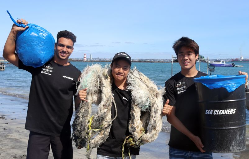 L to R: Kamo, Lio, Brennan at Rangitoto. KamoLioBrennan