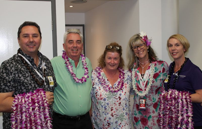 As part of the gate-side celebration, we gifted two complimentary upgrades to Extra Comfort. Pictured L to R: Andrew Stanbury, regional director for Australia and New Zealand, our Extra Comfort winners, Lee Anne Drummond, manager of operations at SYD, and Karen MacMillan, director of Australia sales and partnerships. IMG_0312