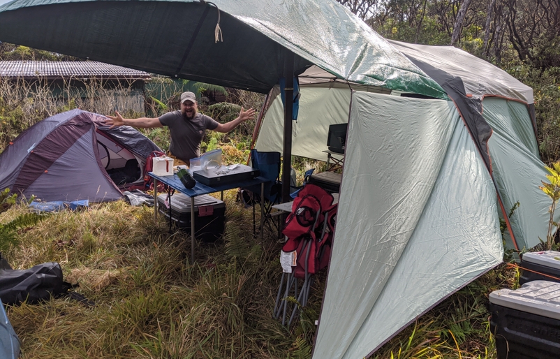 A socially distanced camping site, where project researchers stay for up to a week in the field. Camp1