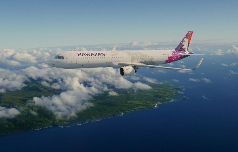 Our Current Schedules team is also responsible, along with Revenue Management, for determining when neighbor island up gauges or extra flights are deemed necessary to accommodate in-flight social distancing, particularly on peak travel days. 2019_A321_Over_Maui