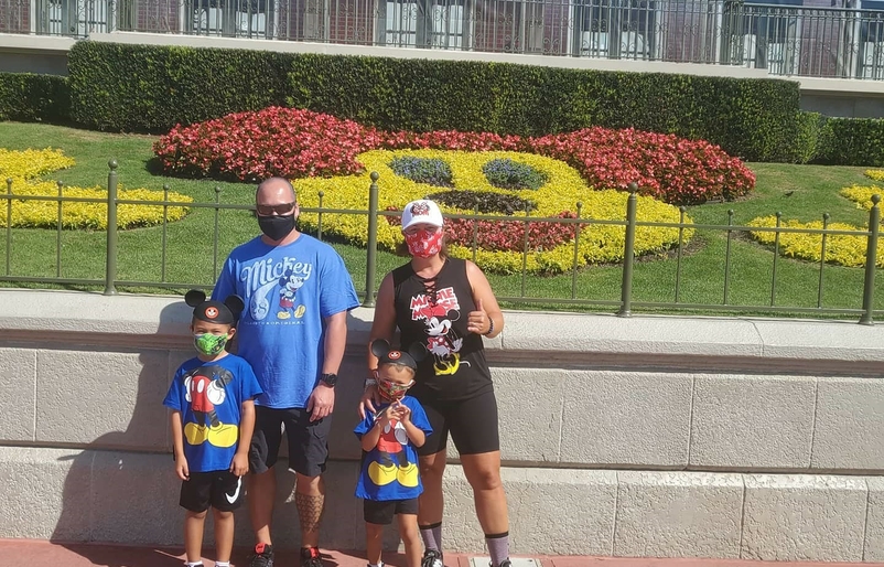 Amemiya pictured with her two sons and husband during their recent trip to Disney in Orlando, Florida. HAXLC