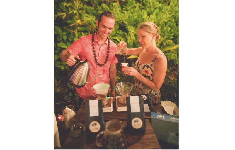 Brandon von Damitz and Kelleigh Stewart preparing and pouring their award-winning coffee blends. Copy of Copy of IMG_7272