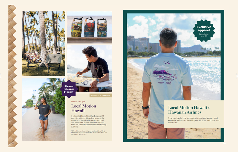 Hawaiian Airlines teamed up with Local Motion Hawaii on an exclusive t-shirt design, just in time for the holiday season, Local Motion