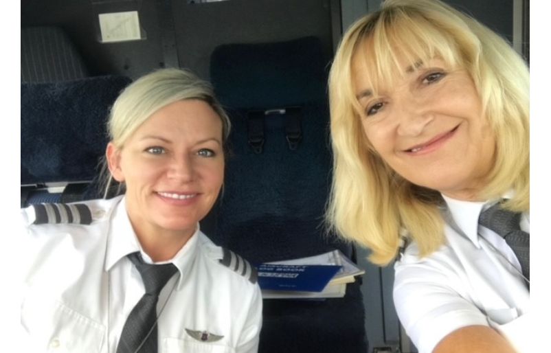 Airbus A321neo Captain Sara O'Rourke and Capt. Kendal "Kiki" Culler Sara Orourke Kiki